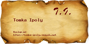 Tomka Ipoly névjegykártya